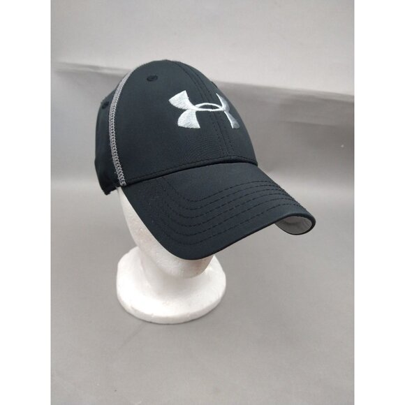 Under Armour Hat Cap Size L/XL Baseball Black Heatgear Stretch Fitted Athletic - Picture 1 of 9